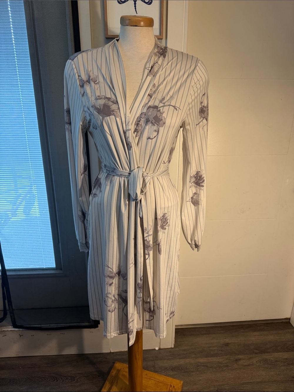 La Senza Striped Floral Tie-Waist Robe